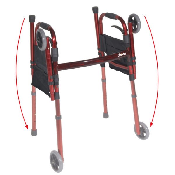 Deluxe Folding Travel Walker with 5" Wheels