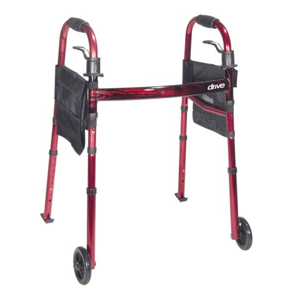 Deluxe Folding Travel Walker with 5" Wheels