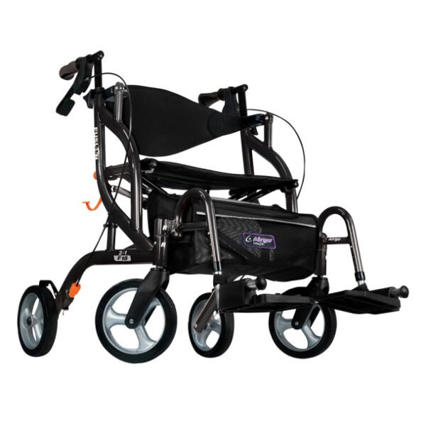 Airgo Fusion F18 Side-Folding Rollator & Transport Chair by Drive