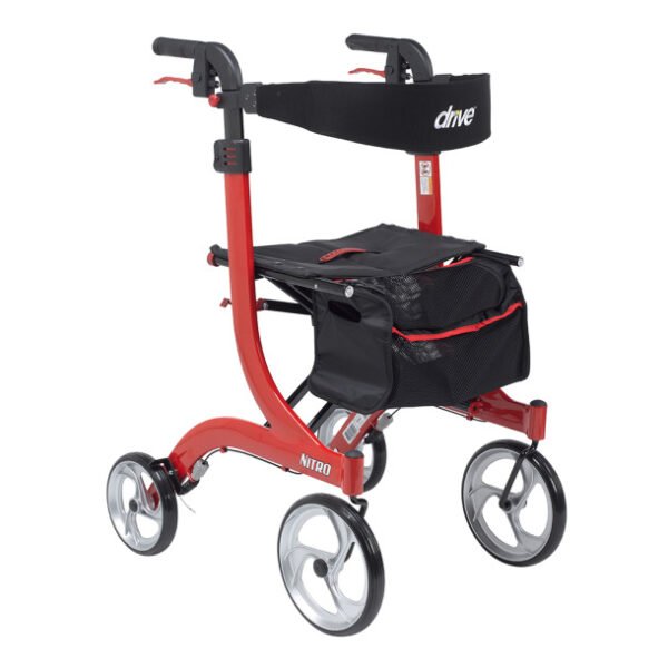 Nitro Aluminum Rollator, 10" Casters by Drive Medical