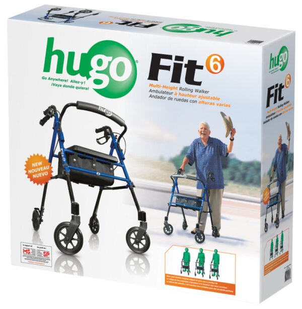 Hugo Fit 6 Rolling walker with a Seat